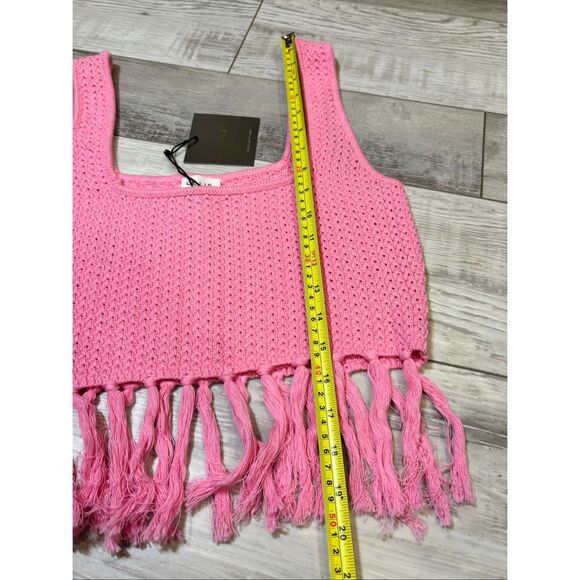Le Lis Pink Fringe Sleeveless Crop Top and Mini Skirt Size S - Picture 9 of 12